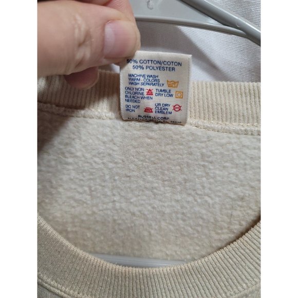 Jerzees Vintage Beige Sweater Women's Size XL Christmas Peace On Earth READ - Picture 5 of 6